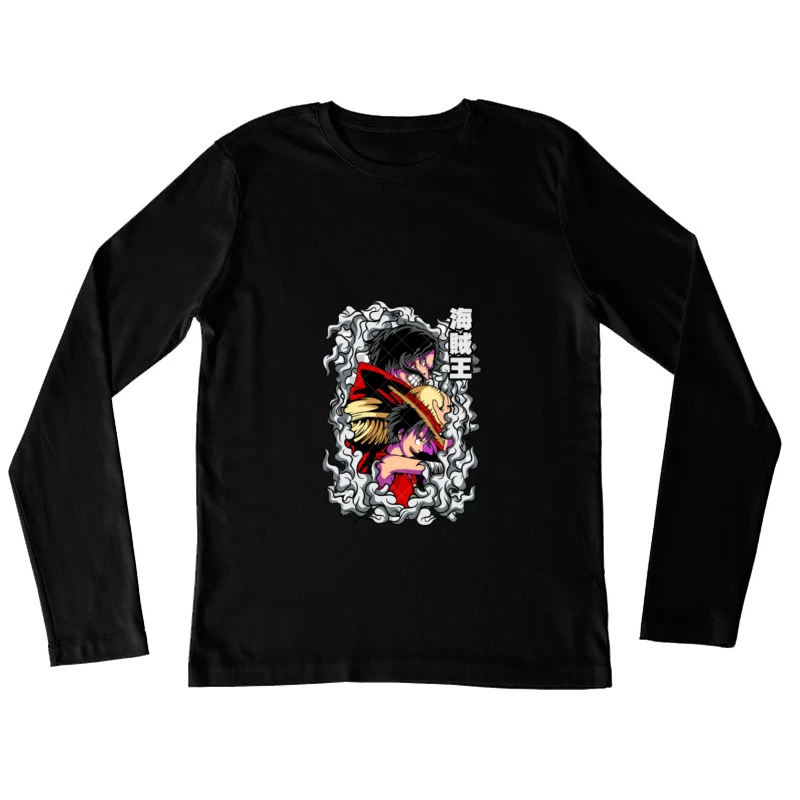 Episches Piratenduo in Aktion Damen Langarm T-Shirt