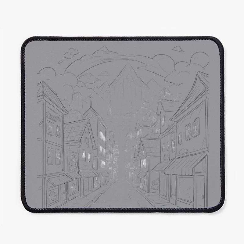 Charming Village with Mountains Mouse Pad