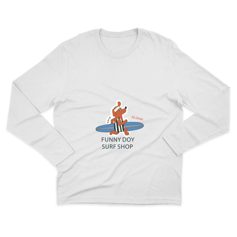 Lustiger Surfhund im Surfshop-Design Herren Langarm T-Shirt