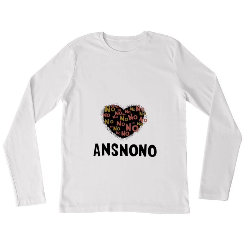 Design artistique avec cœur de 'Non' Femme Manches Longues T-Shirt