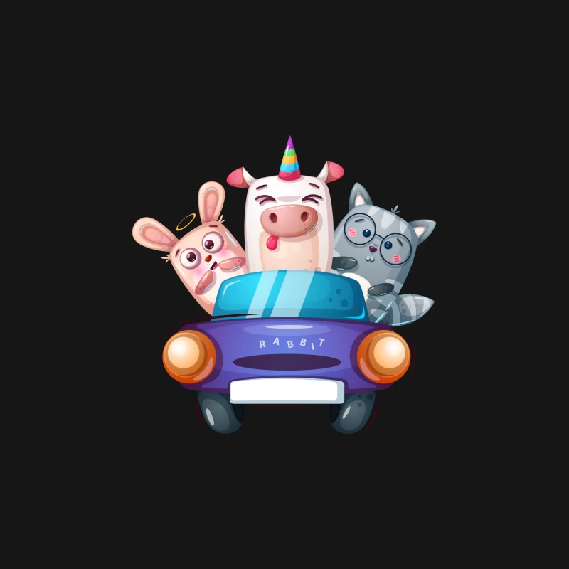 Animaux mignons dans la voiture Femme T-Shirt