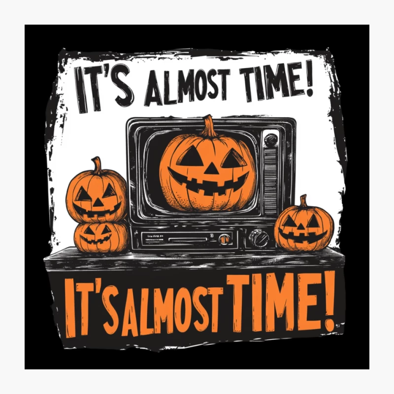 Retro Halloween Pumpkins on Vintage TV Pin