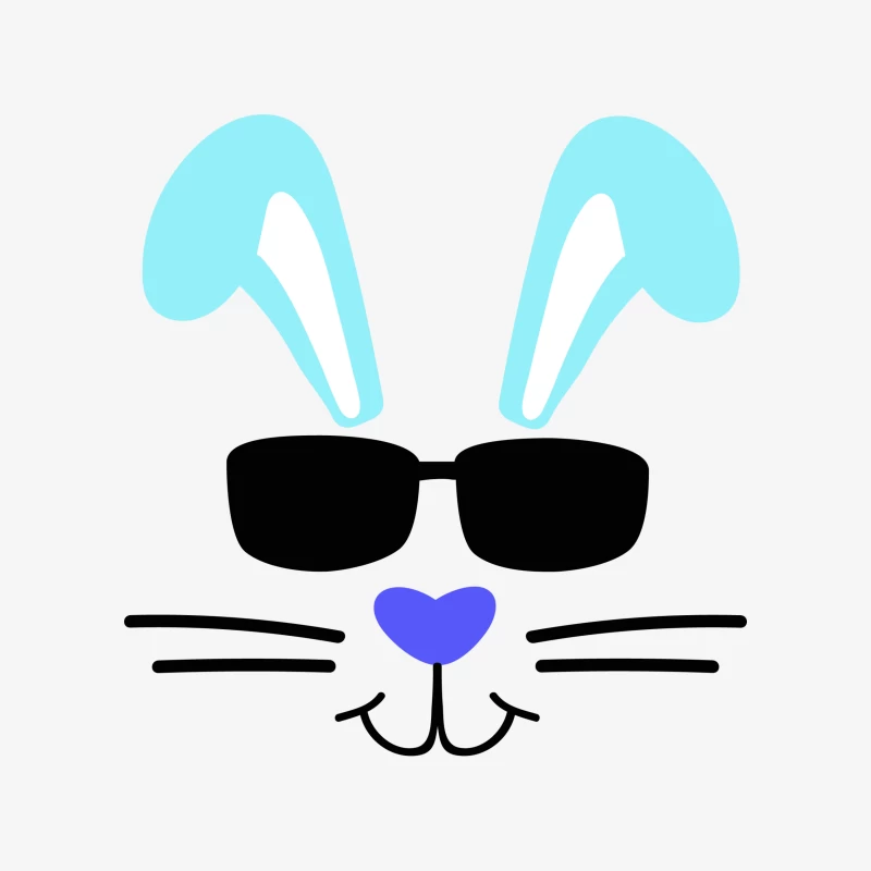 Visage de lapin avec lunettes Homme Sweat-shirt à enfiler
