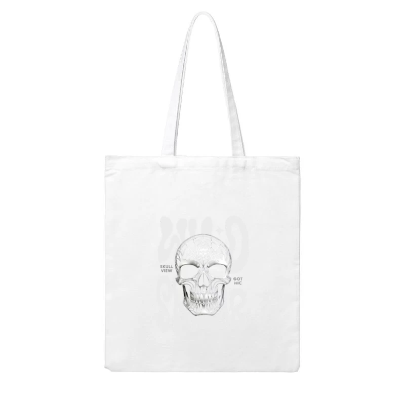 Gothic Anatomical Skull Sketch Illustration Cotton Tote Bag