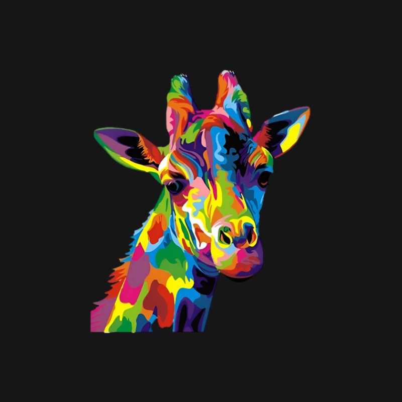 Buntes Giraffen-Porträt Herren T-Shirt