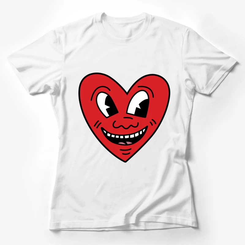 Lächelndes Herzgesicht Illustration Damen T-Shirt