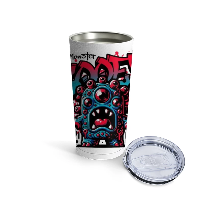 Eye Monster Graffiti Character in Urban Art Style Travel Mug