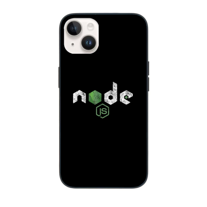 Node.js Programming Technology Logo with Distressed Effect iPhone Case