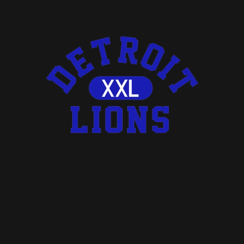 Detroit Lions XXL Sports Team Logo in Blue Typography Male Long Sleeve T-Shirt