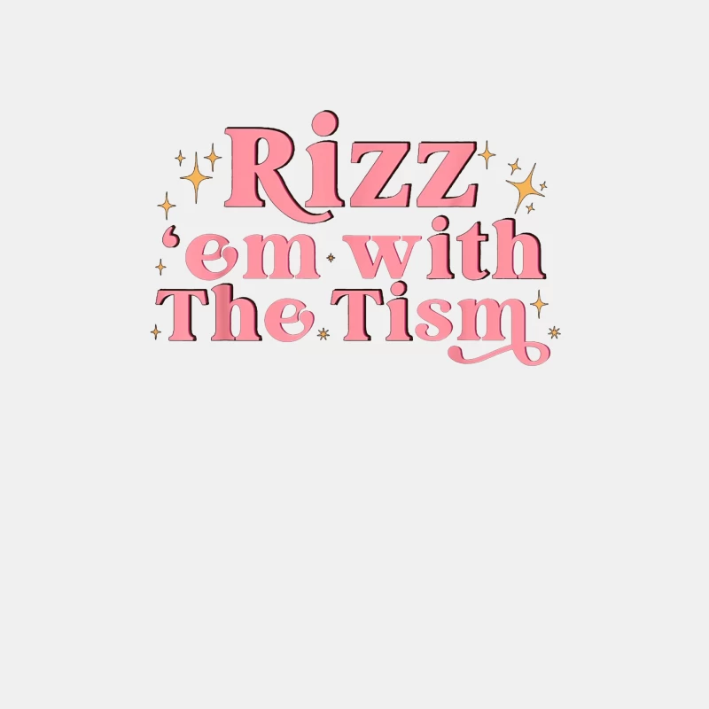 Retro Pink Typography: "Rizz em with The Tism" with Sparkles Male Tank Top