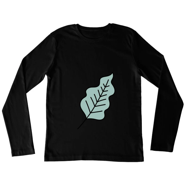 Feuille abstraite avec motif linéaire Femme Manches Longues T-Shirt