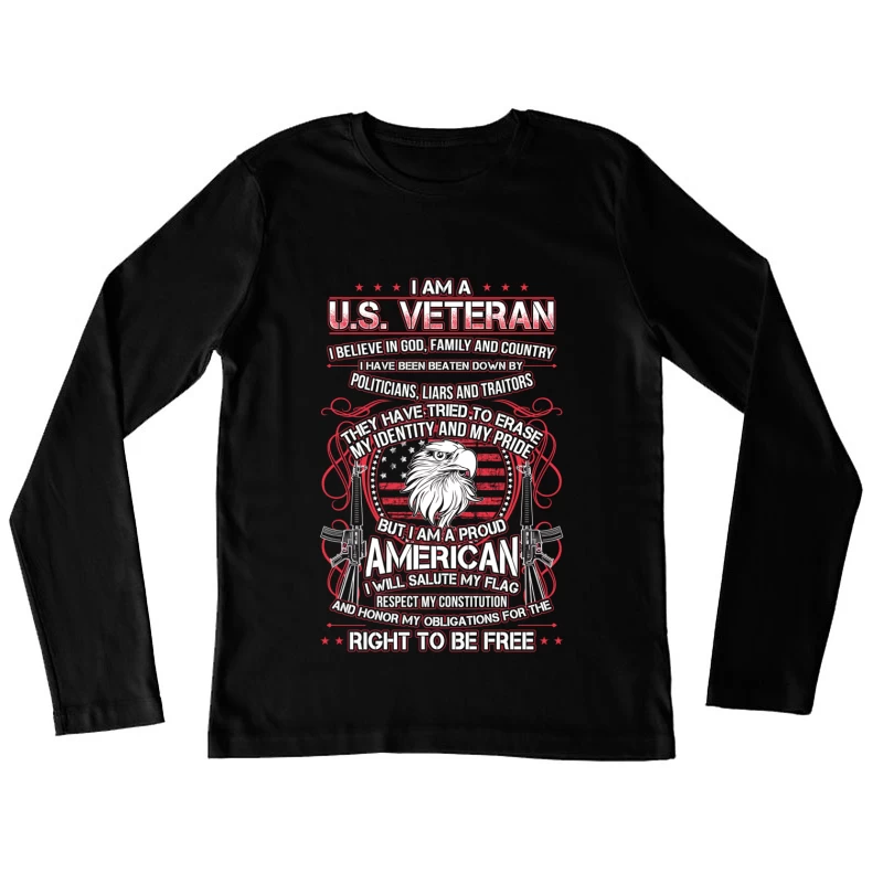 Fierté d'un vétéran américain Femme Manches Longues T-Shirt