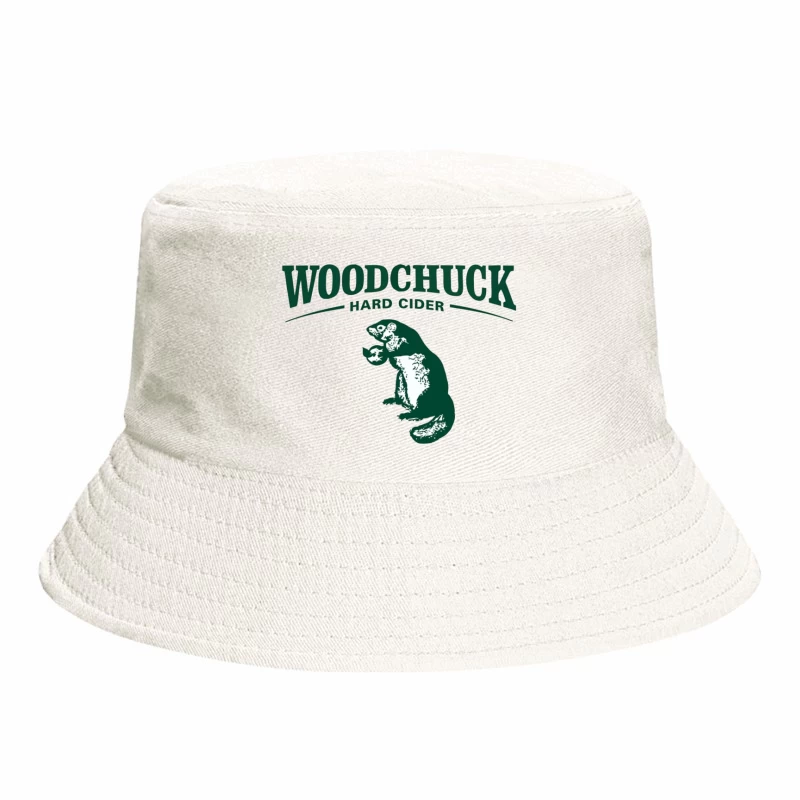 Woodchuck Hard Cider Green Logo with Mascot Design Bucket Hat