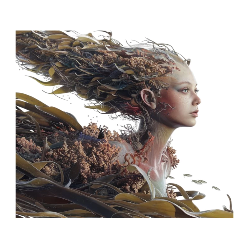 Ethereal Nature Spirit: A Surreal Fantasy Portrait Tapestry