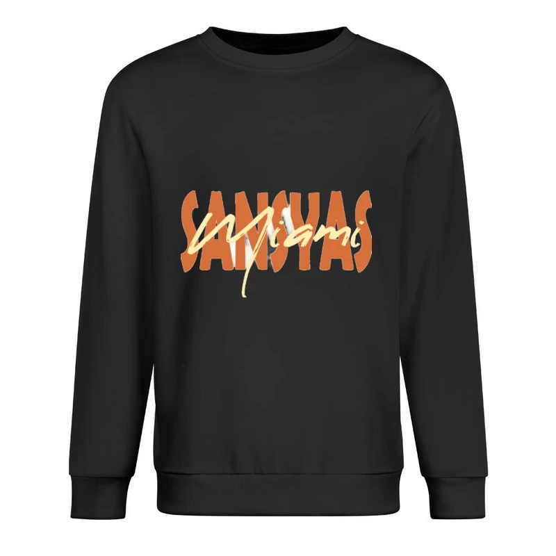 Retro Sanyasi Miami Schriftzug Herren Pullover Sweatshirt