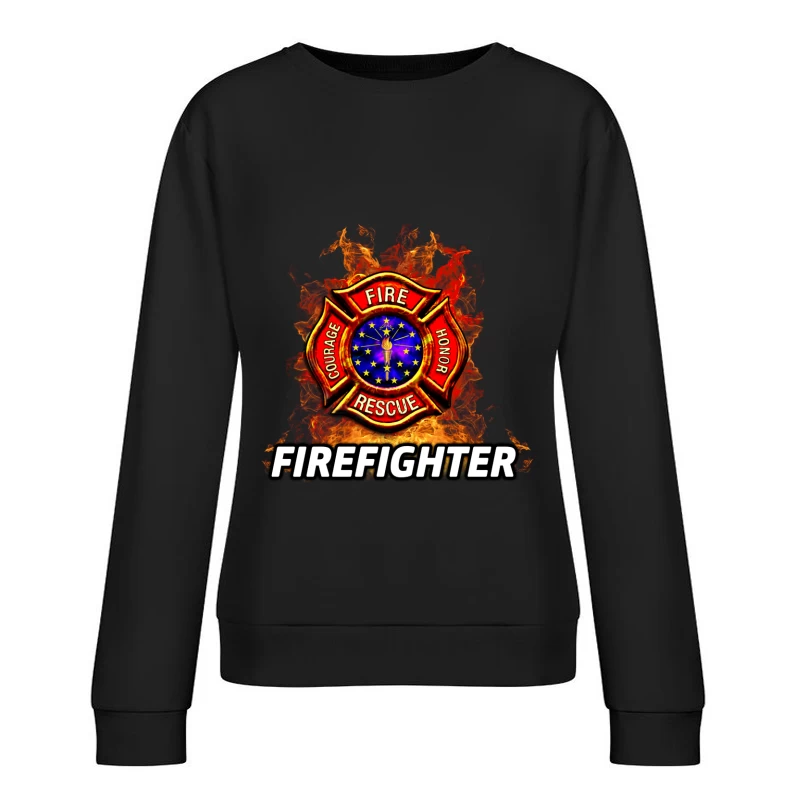 Emblème de pompier en flammes Femme Sweat-shirt à enfiler