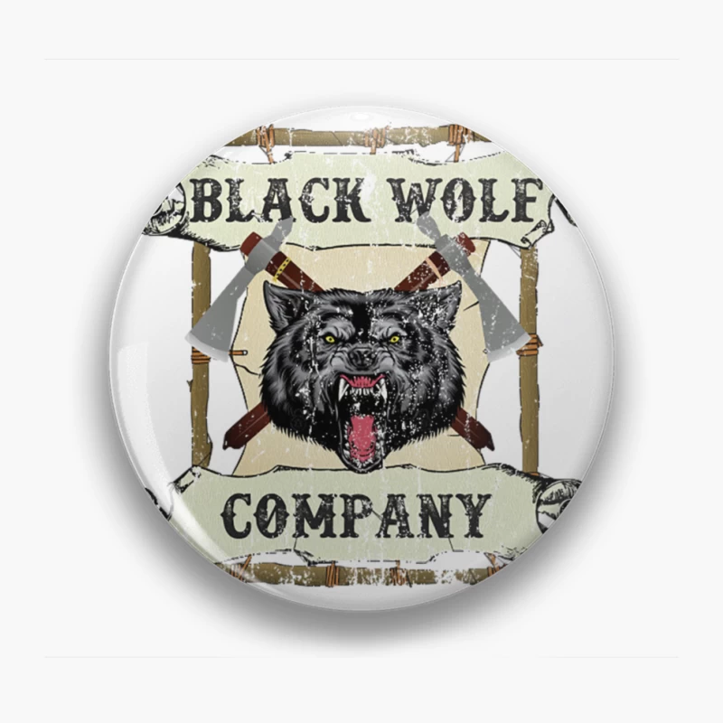 Black Wolf Company, distressed Pin