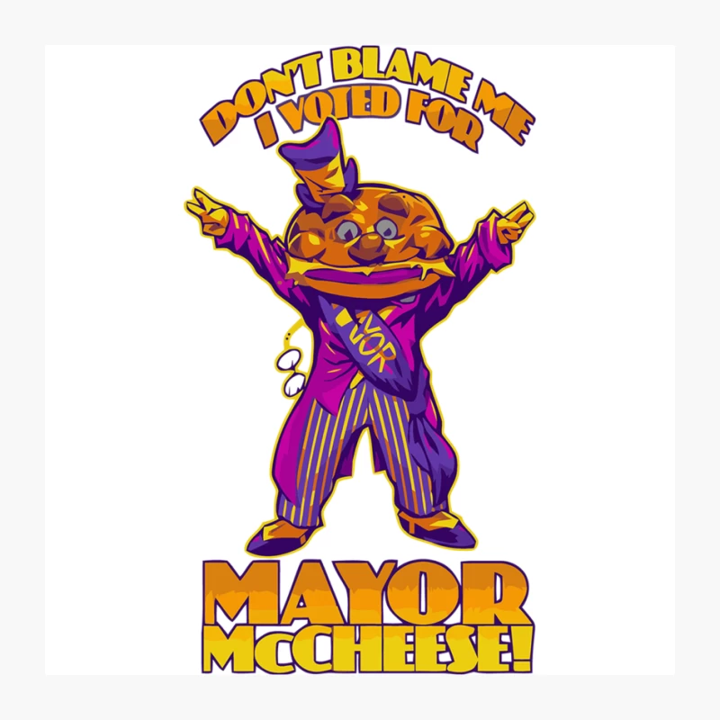 Whimsical Burger Mascot Campaigns for Mayor McCheeseburger Pin