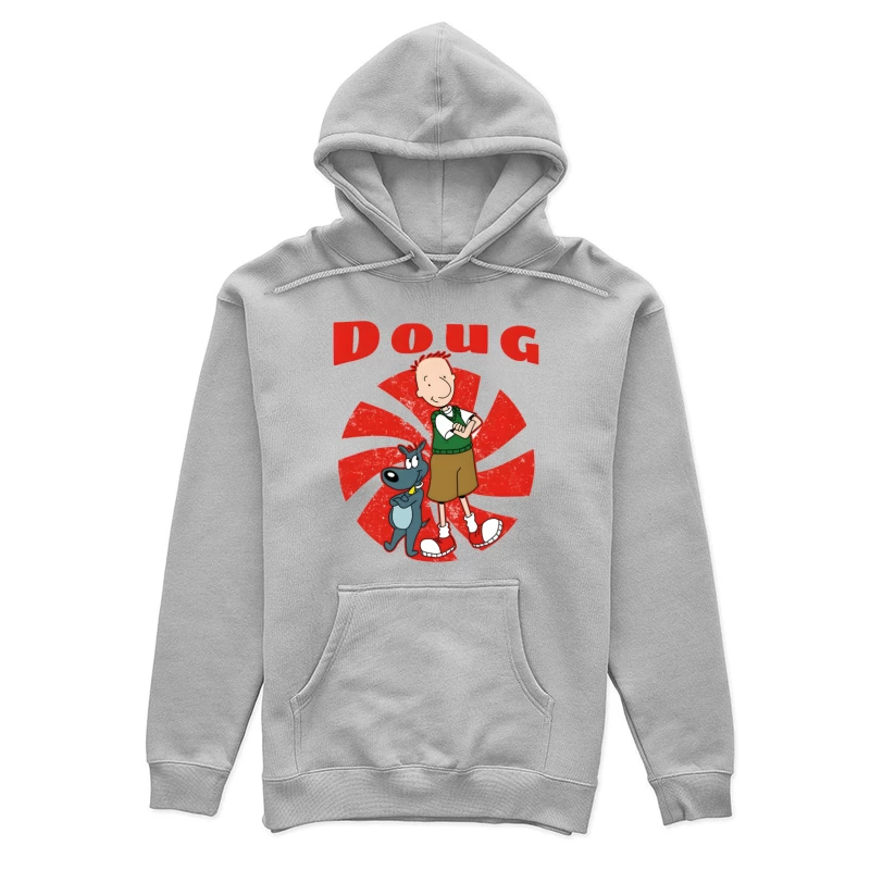 Doug and Porkchop: Classic Nickelodeon Cartoon Characters Female Pullover Hoodie