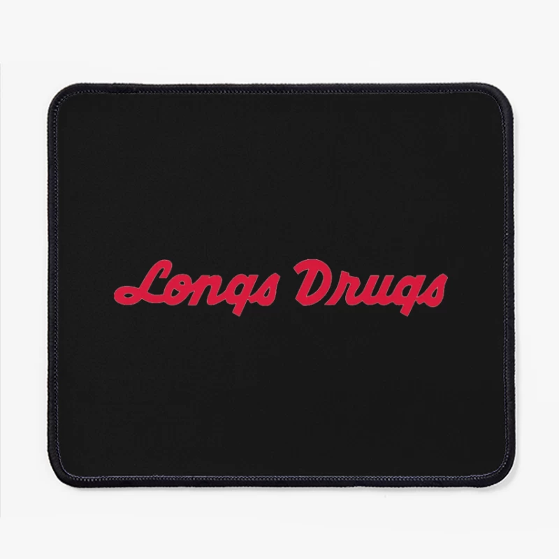 Vintage Longs Drugs Pharmacy Red Cursive Logo Mouse Pad