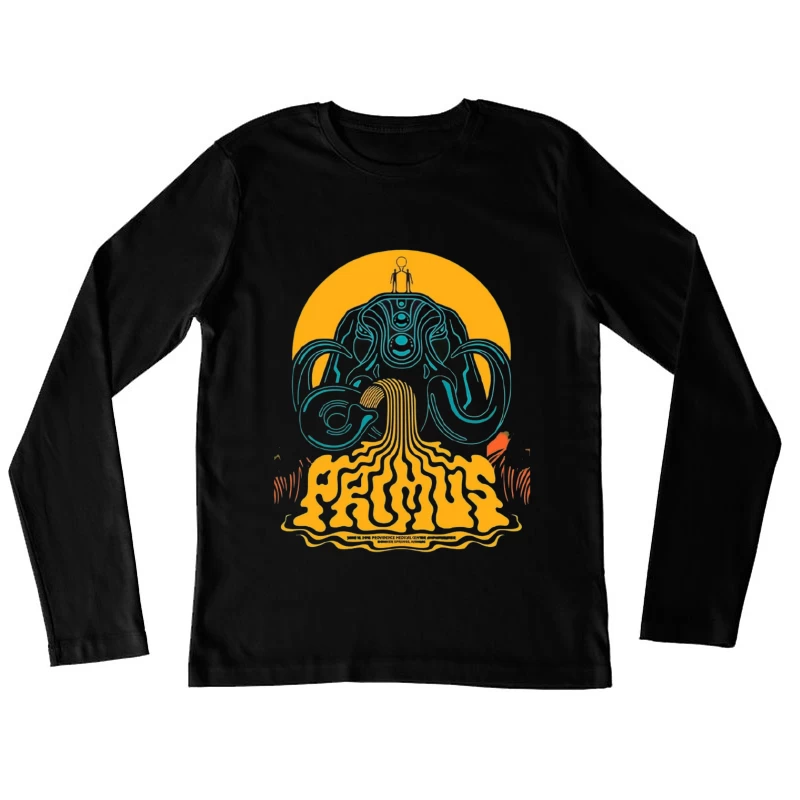 Psychedelic Primus Concert Poster with Elephant Motif Female Long Sleeve T-Shirt