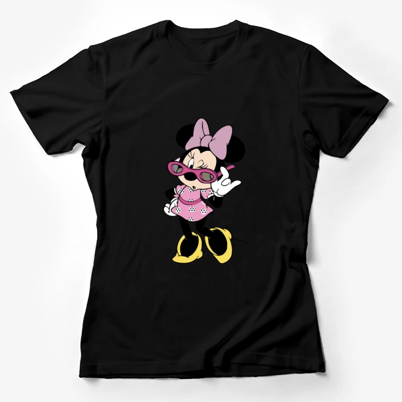 Minnie Mouse avec lunettes de soleil et robe rose Femme T-Shirt