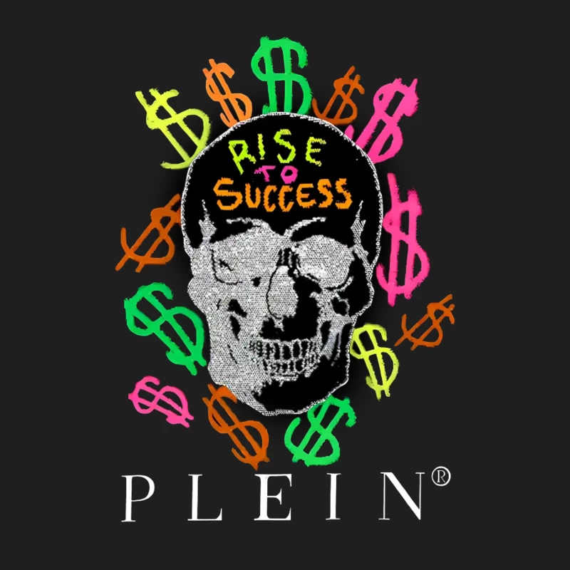 Colorful Skull Money Motivation Art: Rise to Success Male Tank Top