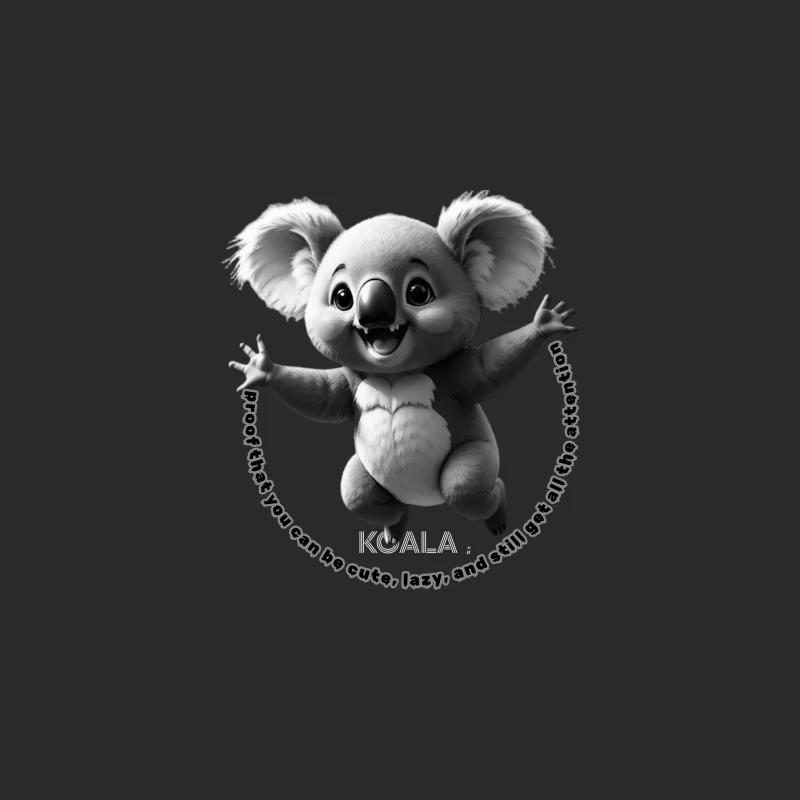 Cute Animated Koala Showing Joy and Attention Baseball Cap