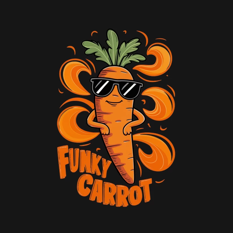 cartoon carrot sunglasses funky illustration vegetable cool orange