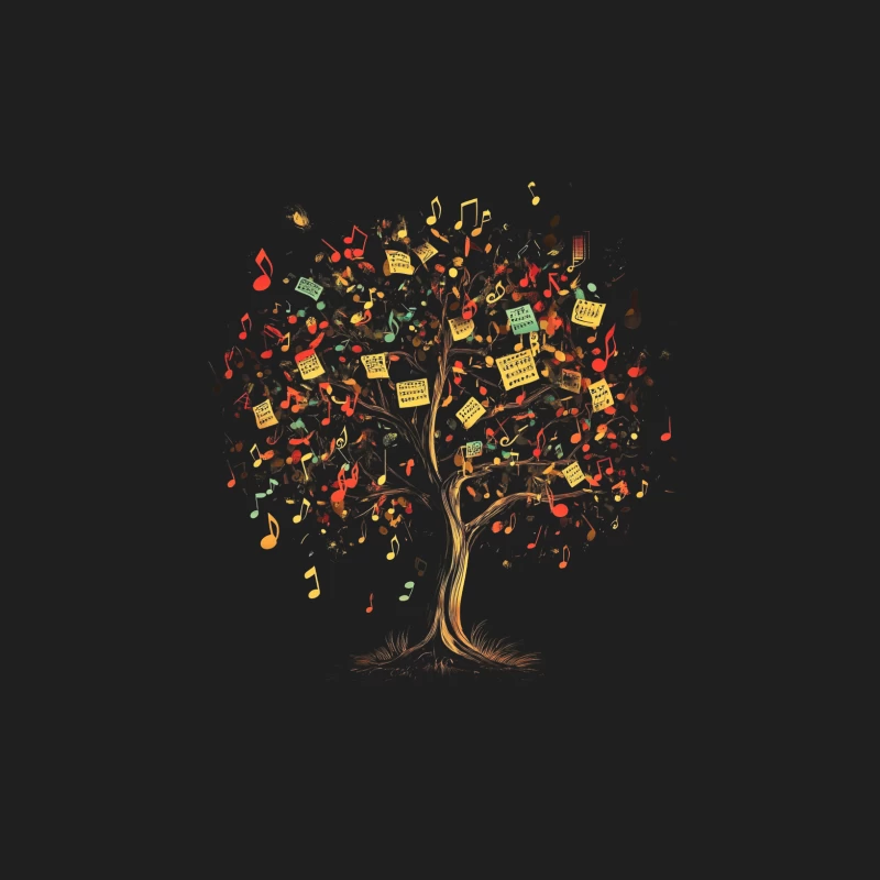 Whimsical Music Tree: A Colorful Abstract Art Composition Male Tank Top