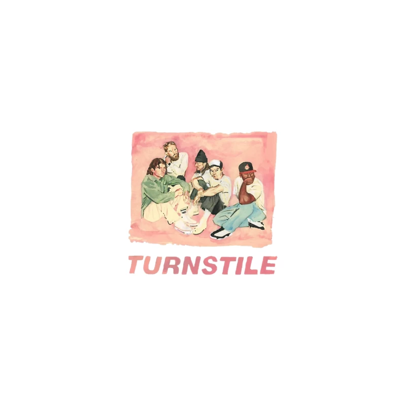 Watercolor Portrait of Hip Hop Group "Turnstile" iPhone Case