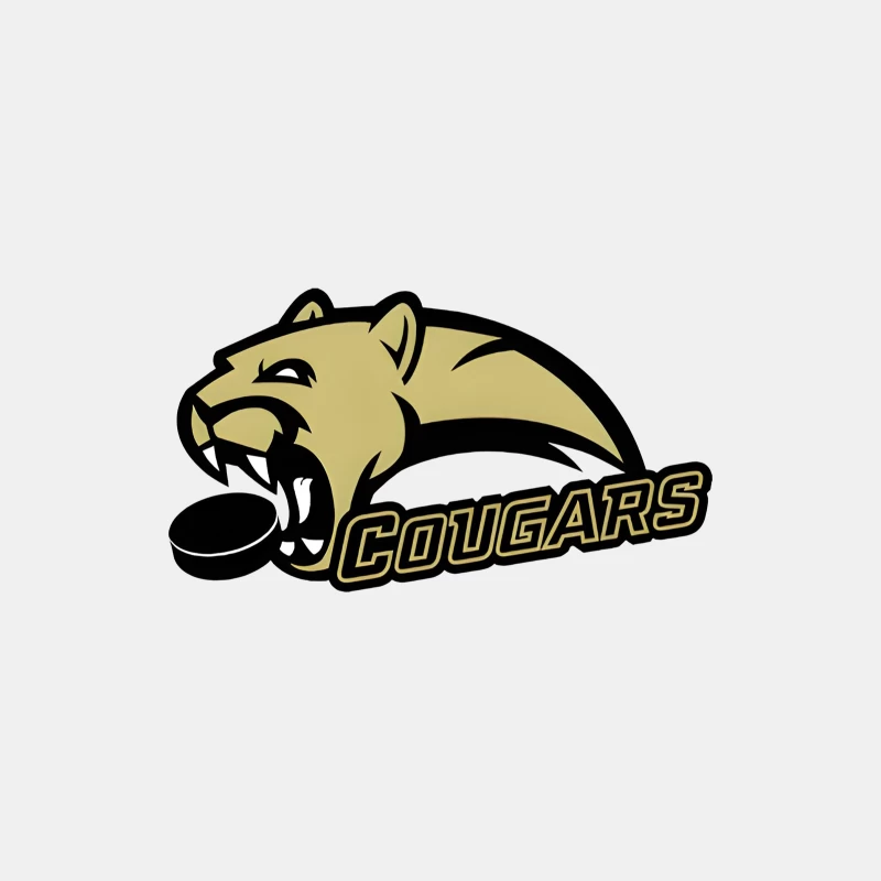 Gold and Black Cougar Hockey Team Mascot Logo Male Tank Top