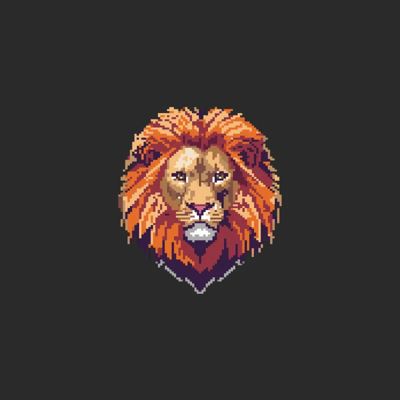 Pixelated Lion Portrait: Retro Gaming-Inspired Digital Art Baseball Cap