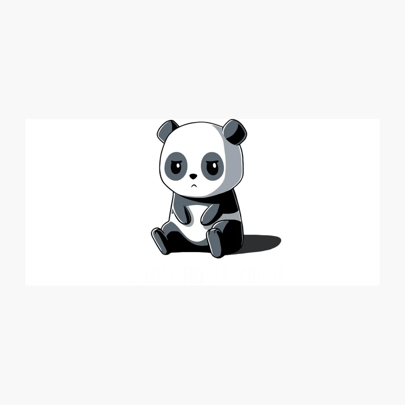 Cute Cartoon Panda Sitting Sadly Coffee Mug