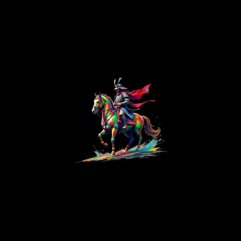 Colorful Samurai Warrior on Horse Coffee Mug