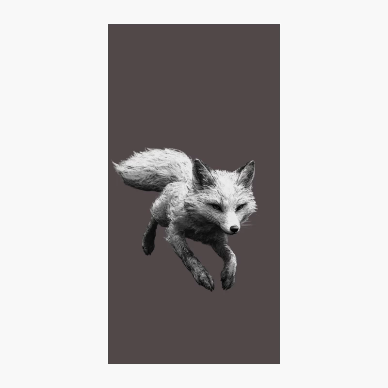 Leaping Fox: Wildlife Sketch in Black and White iPhone Case