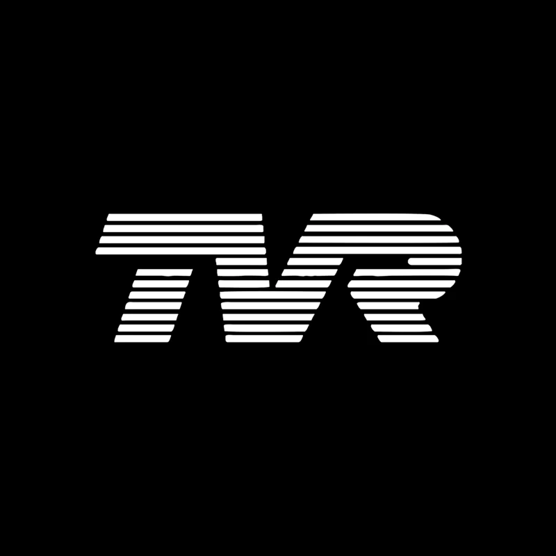 Minimalist TVR Logo Design with Line Pattern Desk Mat