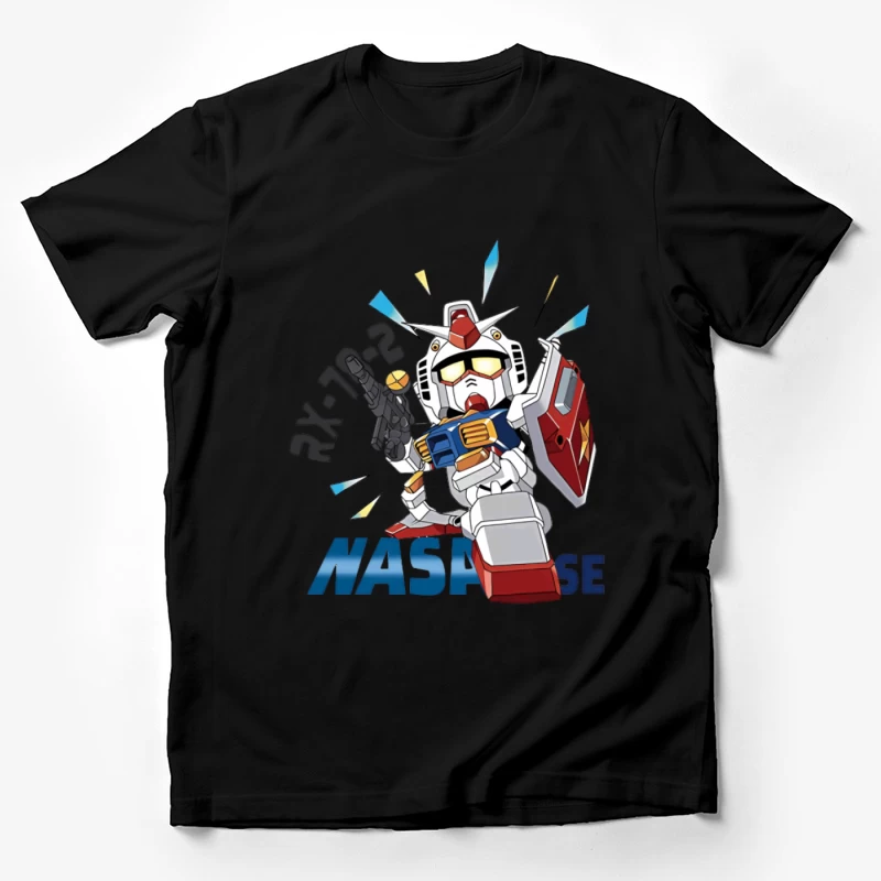 Niedlicher Mecha mit RX-78 Design Herren T-Shirt