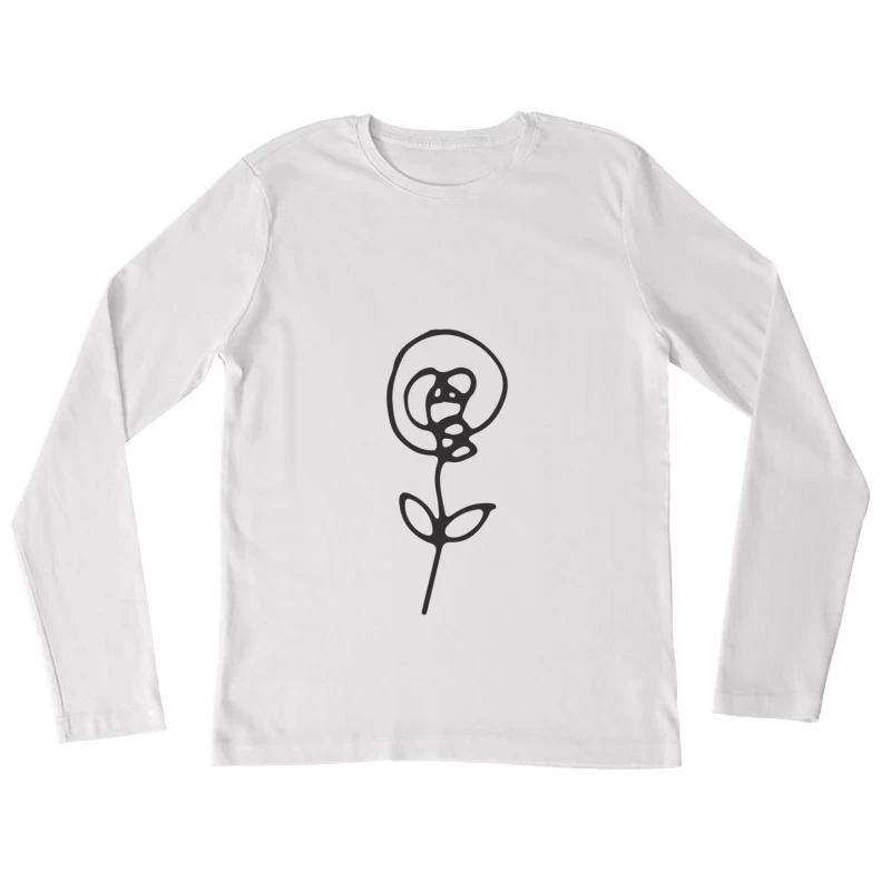 Fleur dessinée à la main Femme Manches Longues T-Shirt