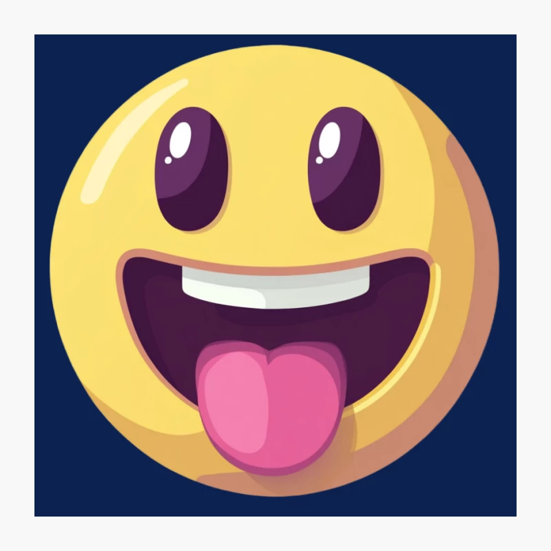 Cheerful Yellow Emoji with Tongue Out Pin