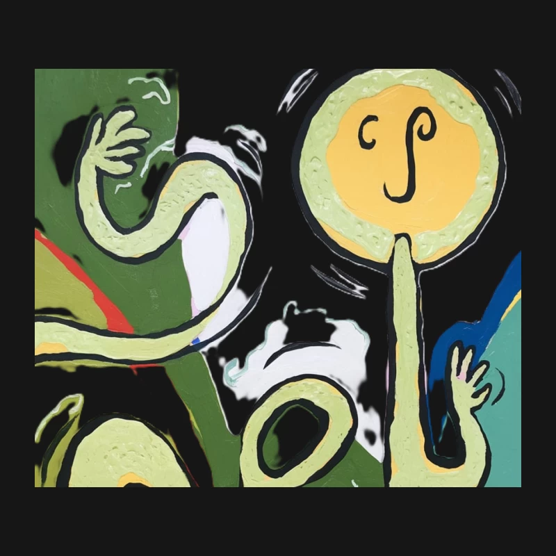 Playful Abstract: Colorful Geometric and Organic Forms Mouse Pad