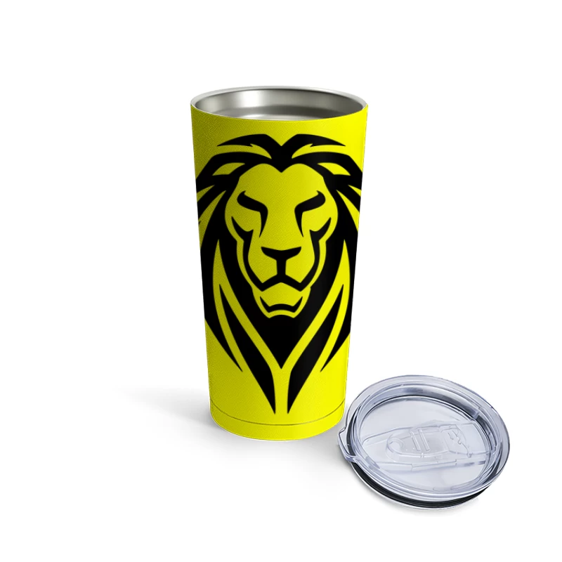 Lion Head Tattoo Tribal Travel Mug