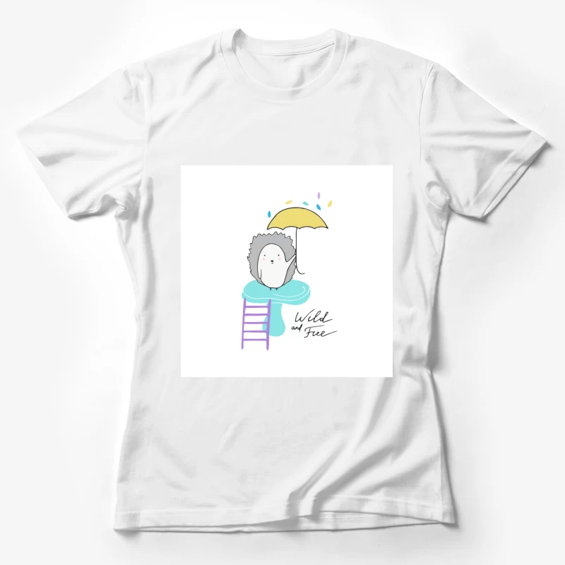 Hérisson mignon avec parapluie Femme T-Shirt