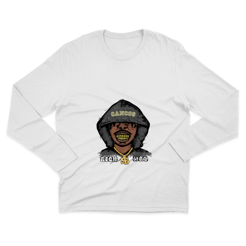 Street Art Charakter mit Kapuze Herren Langarm T-Shirt