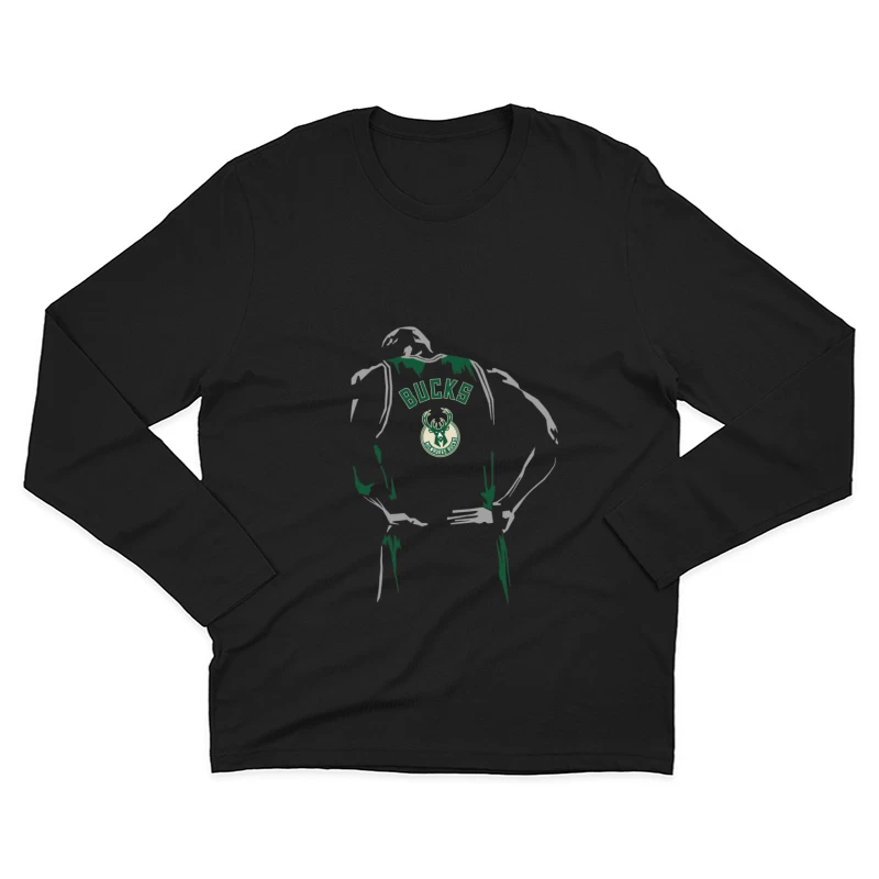 Milwaukee Bucks Basketball Silhouette Herren Langarm T-Shirt