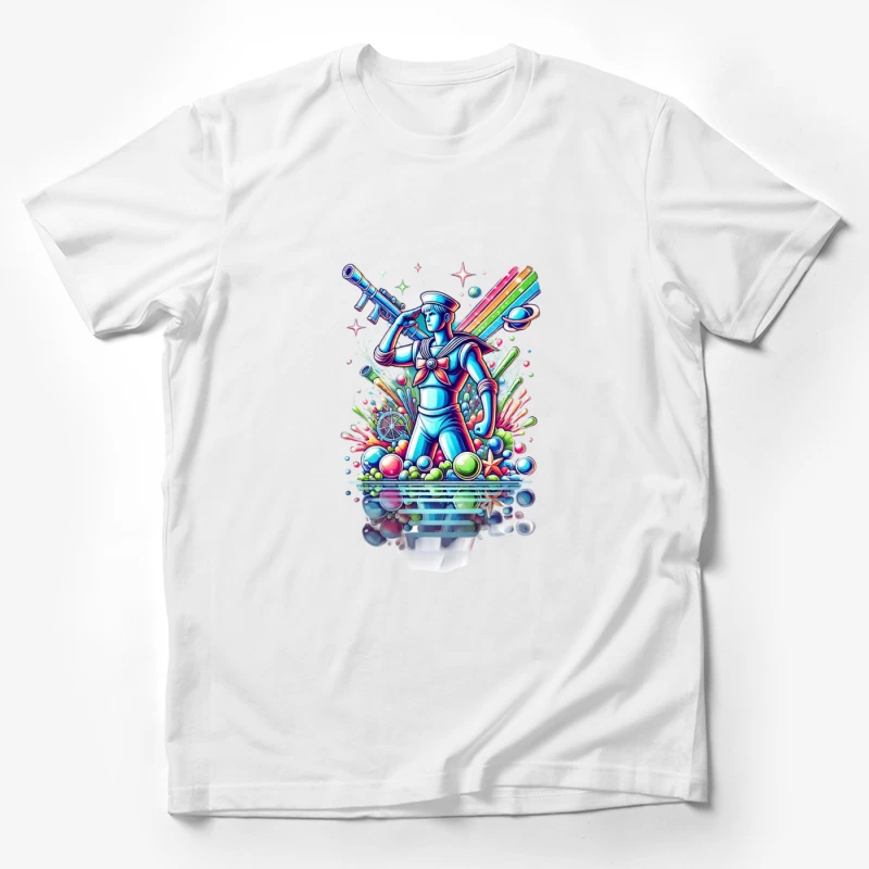 Retro Neon Sailor Fantasy Art Male T-Shirt