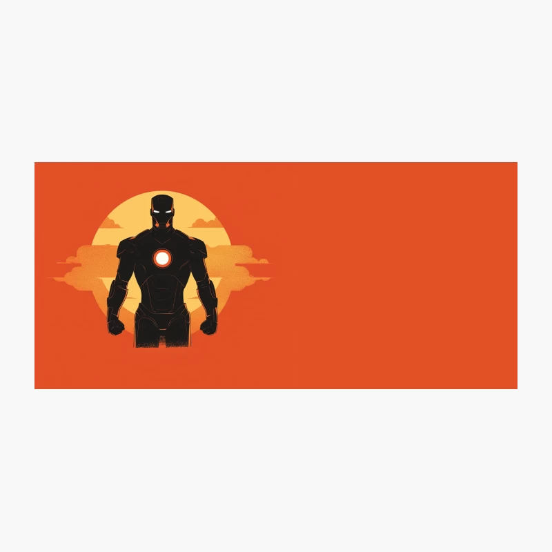 Iron Man Silhouette Against Sunset Sky Coffee Mug