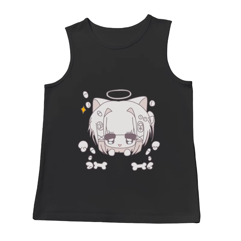 Niedlicher Katzenengel mit Knochen Herren Tanktops