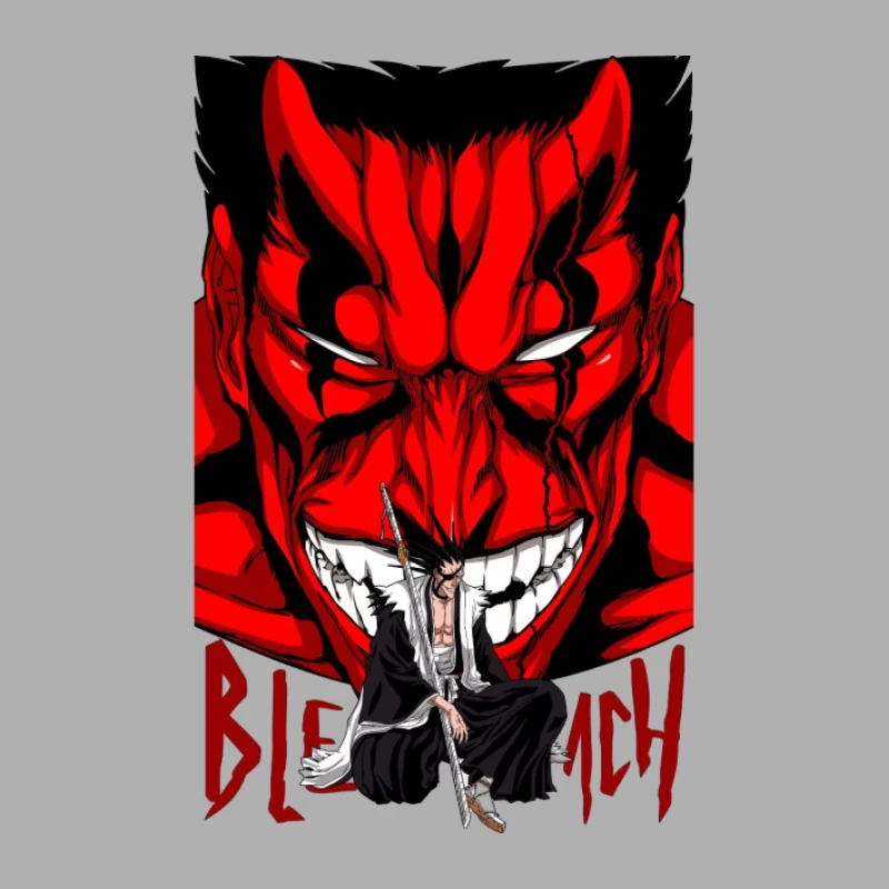 Bleach Poster mit Charakter und Dämonenmaske Herren Tanktops