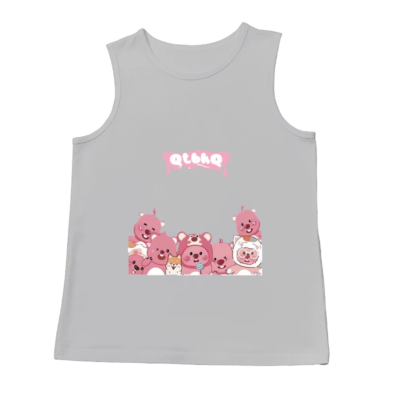 Niedliche rosa Bären und Tiere Herren Tanktops